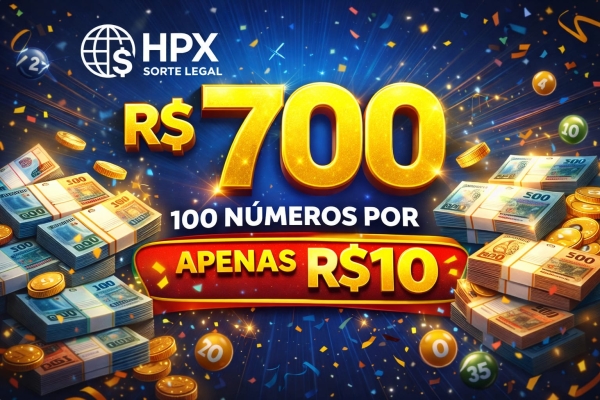 Prêmio de R$700,00 no PIX! São somente 100 números. 